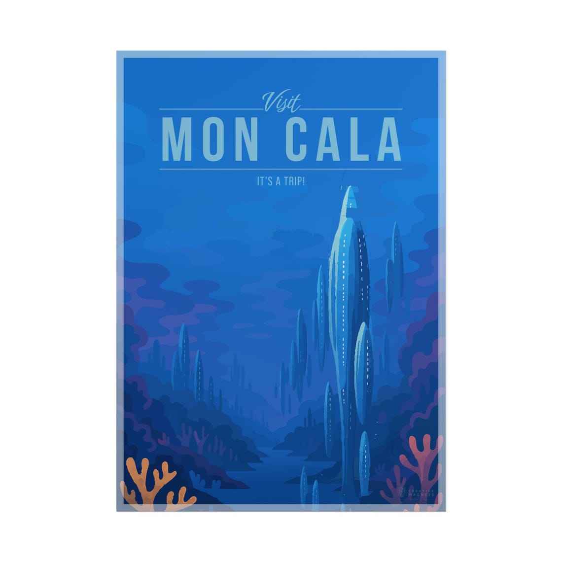 Visit Mon Cala It Is a Trip Star Wars Underwater City Travel Poster
