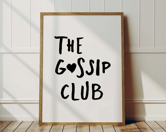 The Gossip Club Kitchen Print Minimalist Trendy Wall Art