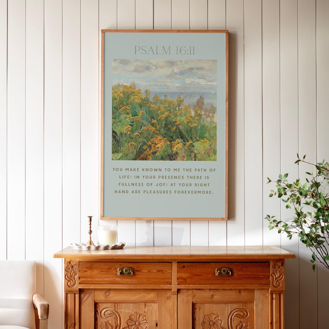 Psalm 16:11 Modern Scripture Art, Christian Art Print