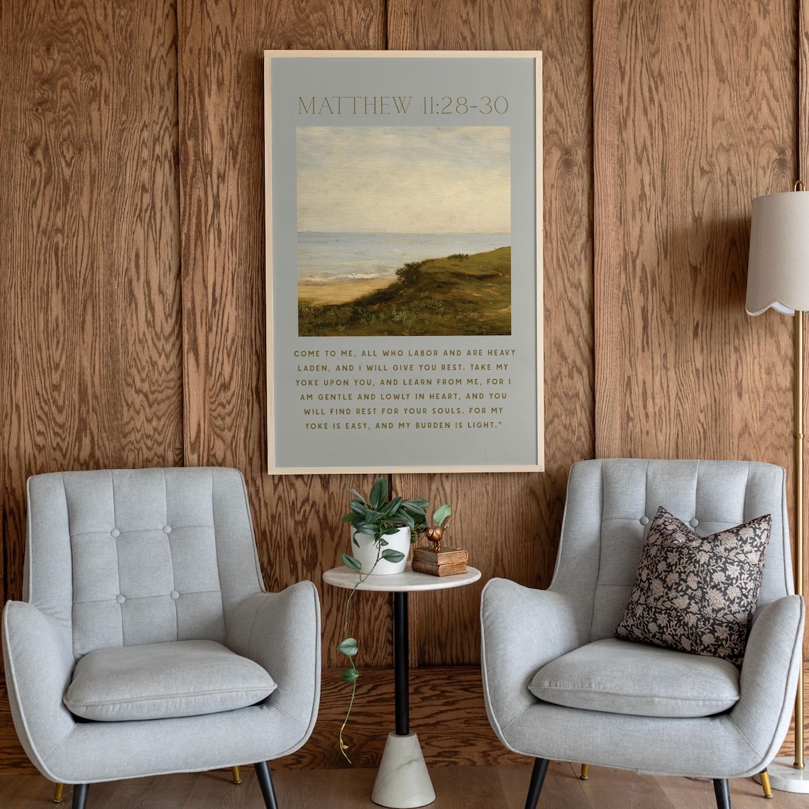 Matthew 11 Scripture Art, Modern Christian Poster - Image 3