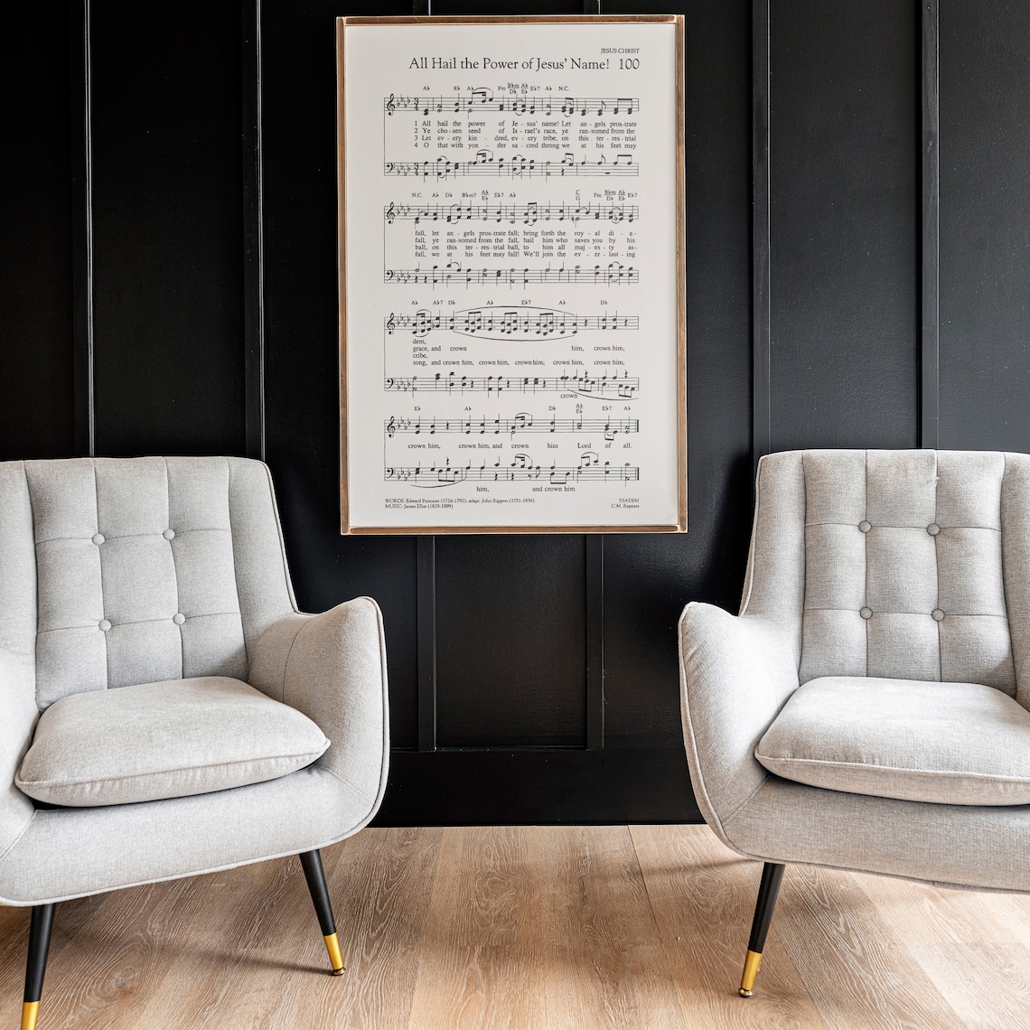 All Hail The Power Of Jesus Hymn Lyric Art Print - Image 2