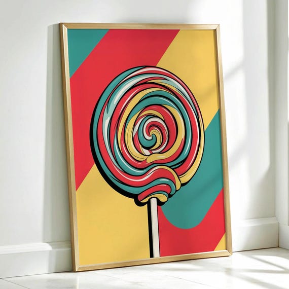 Pop Art Lollipop Poster, Fun Kitchen Decor