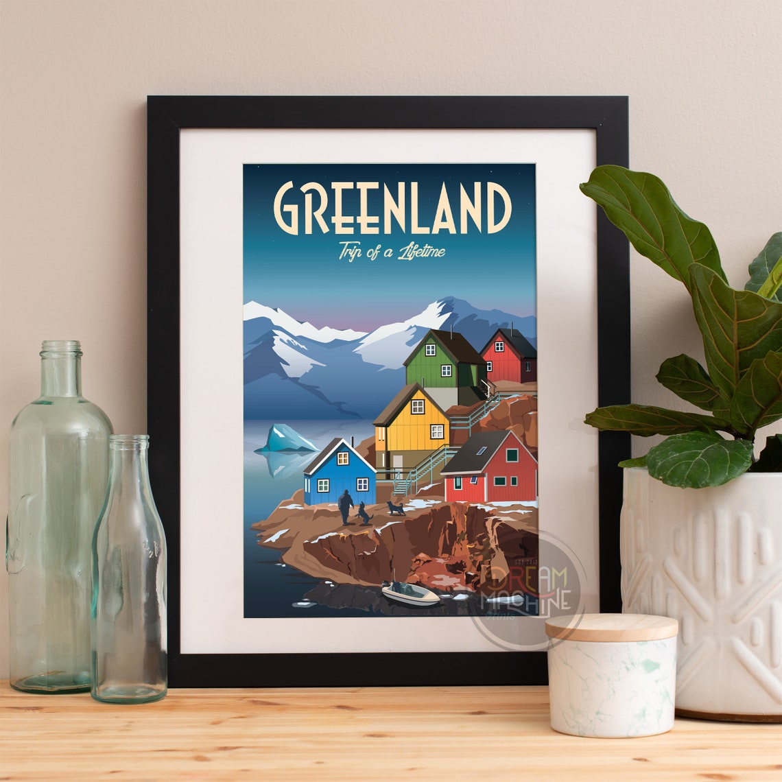 Greenland Print Greenland Skyline Greenland Art Greenland Poster Greenland Watercolor Greenland Art Print Greenland Map Greenland