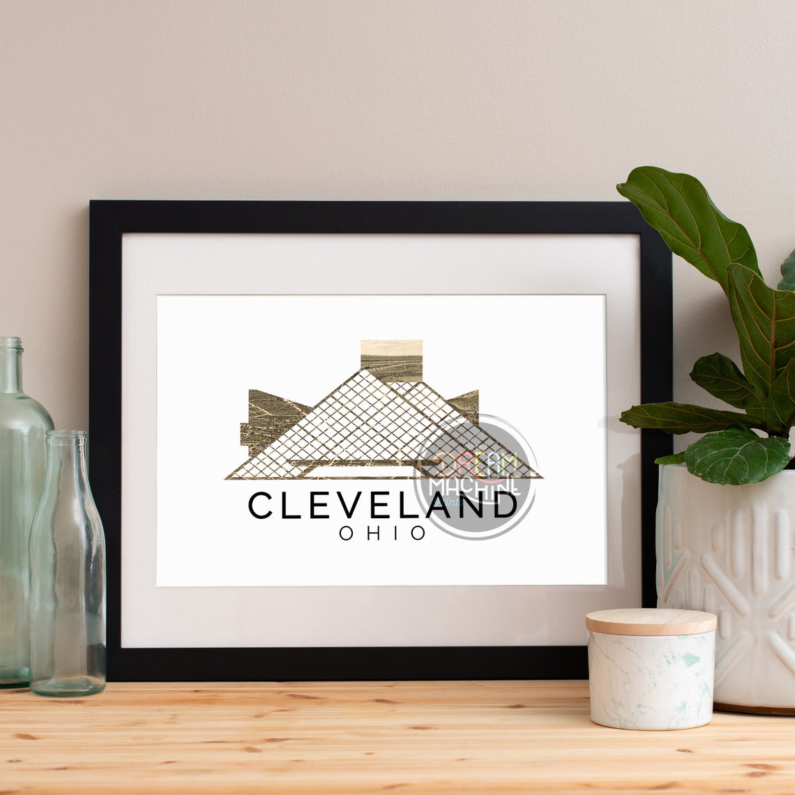 Cleveland Print Cleveland Skyline Cleveland Art Cleveland Poster Cleveland Watercolor Cleveland Art Print Cleveland Map Cleveland