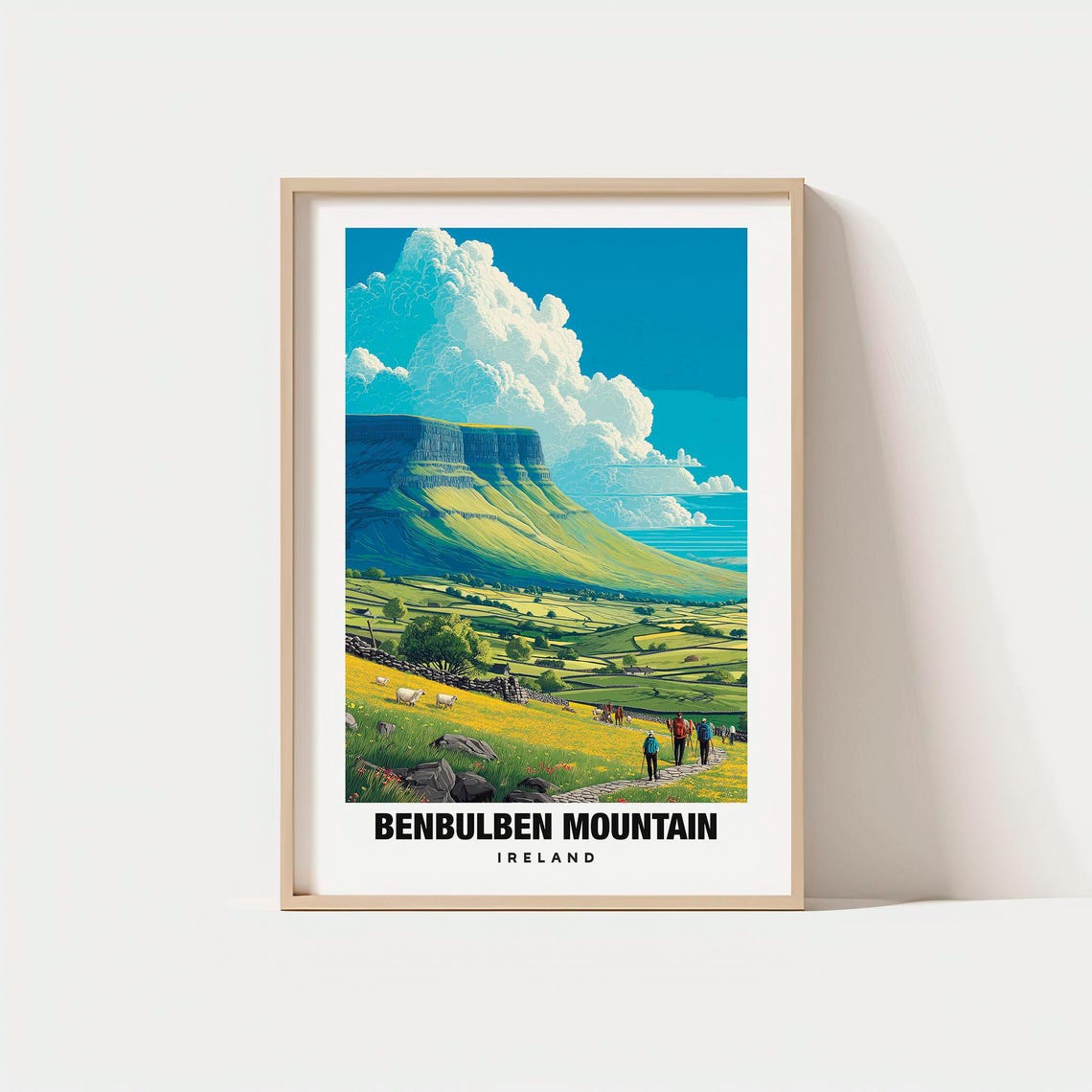 Benbulben Mountain Ireland Flat Top Hikers Meadow Sligo Poster