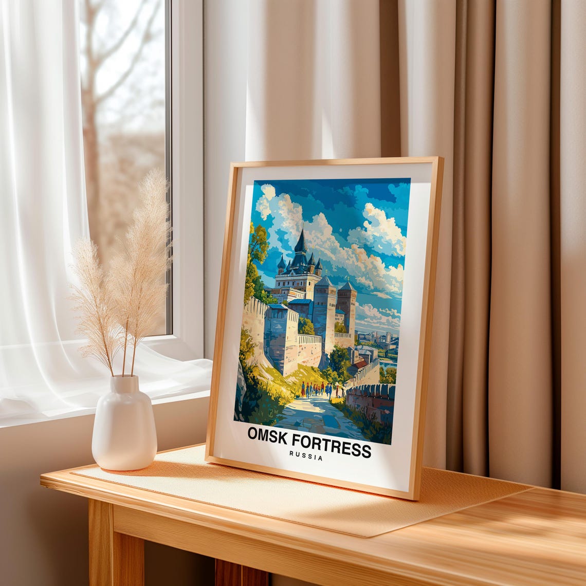 Omsk Fortress Print Russia Poster Travel Wall Art Historic Print Scenic View Architectural Landmark Siberian Heritage Travel Poster - Image 3