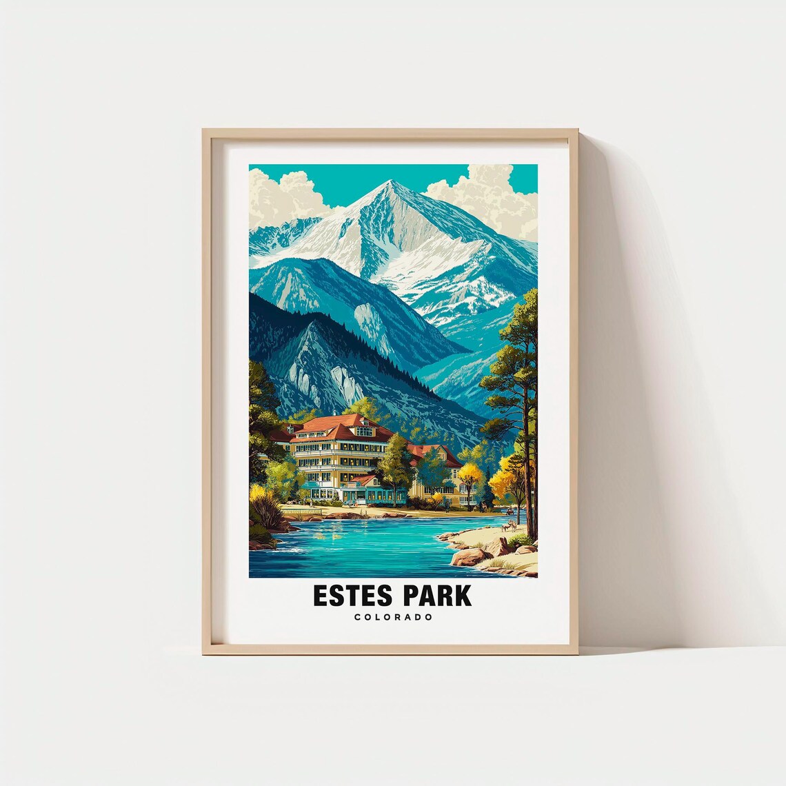 Estes Park Print Colorado Poster Mountain Views Travel Art Scenic Beauty Rocky Mountains Nature Escape Outdoor Adventure