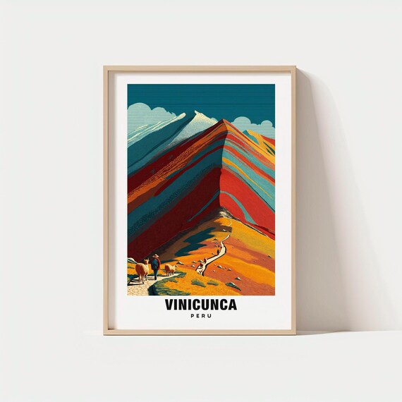 Vinicunca Print Peru Poster Views Art Charm Beauty Historic Scenic Cultural