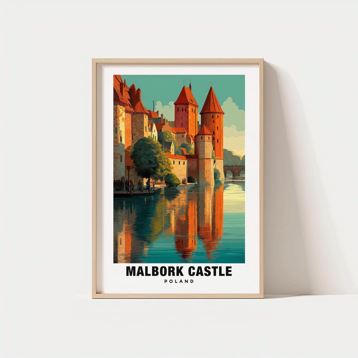 Malbork Castle Poland Medieval Brick Fortress River View Poster