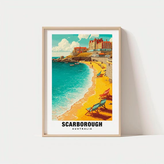 Scarborough Beach Print Australia Poster Views Art Charm Beauty Historic