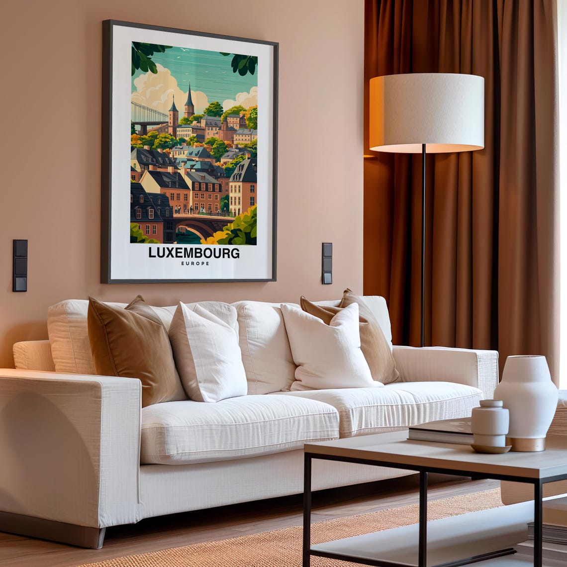 Luxembourg Print Europe Poster Travel Wall Art Cityscape Print Scenic Art Historic Decor Castle View Urban Landscape Travel Poster - Image 4