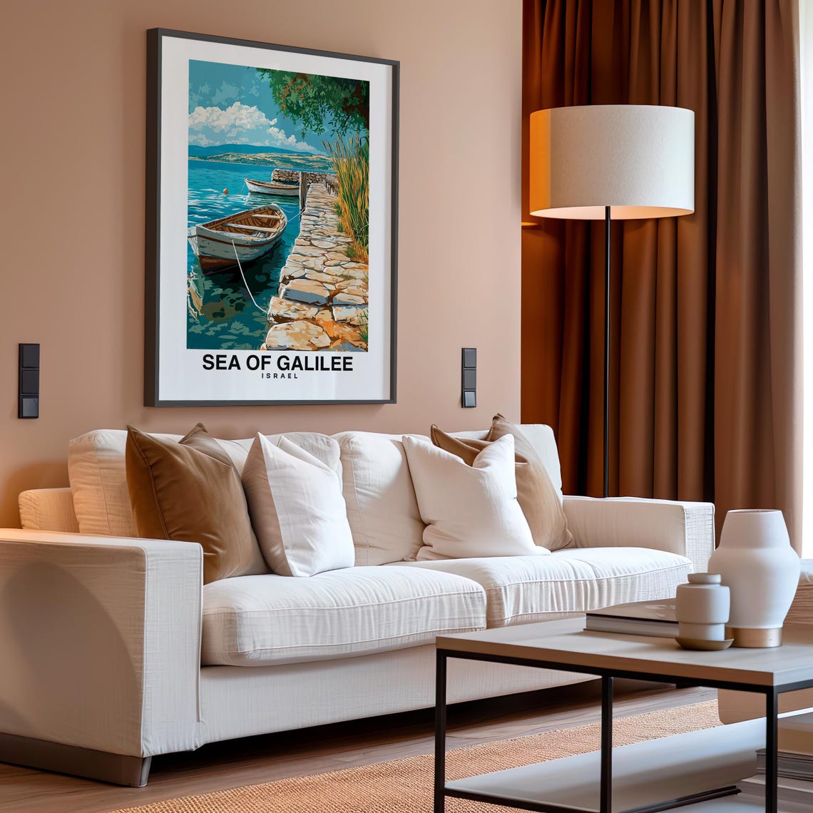 Sea Of Galilee Travel Print Wall Art Tiberias Israel City Print Sea Of Galilee Travel Gift Sea Of Galilee Poster - Image 4