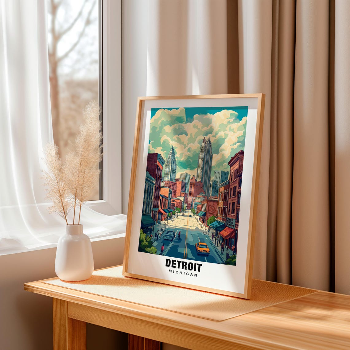 Detroit Print Usa Poster Detroit Views Detroit Skyline Detroit City Usa Charm Detroit Beauty Detroit Heritage Detroit Art - Image 3
