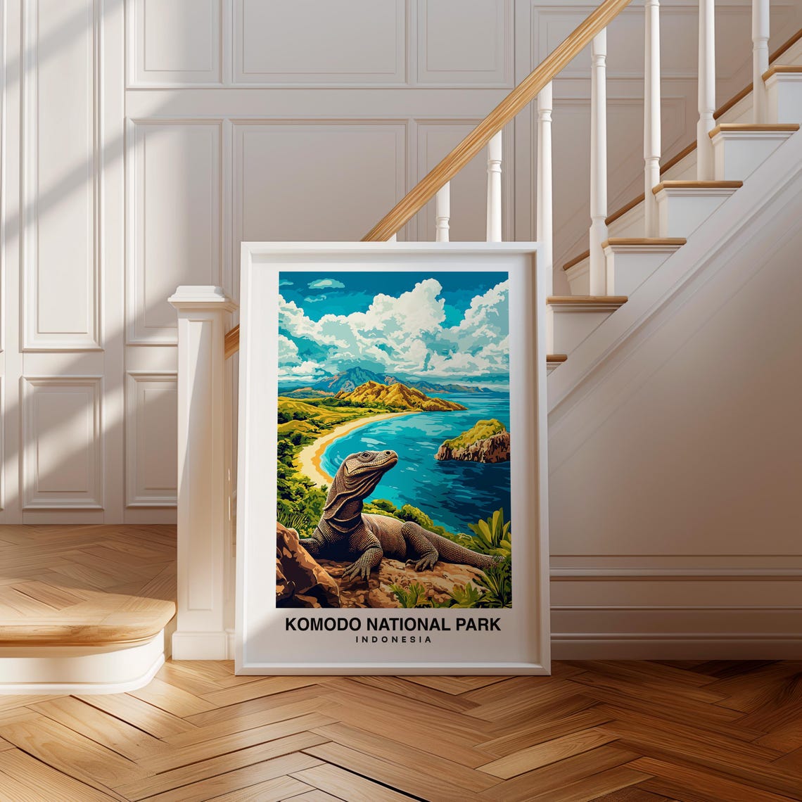 Komodo National Park Travel Poster Indonesia Travel Print Wall Art Indonesia Print Indonesia Travel Indonesia Park