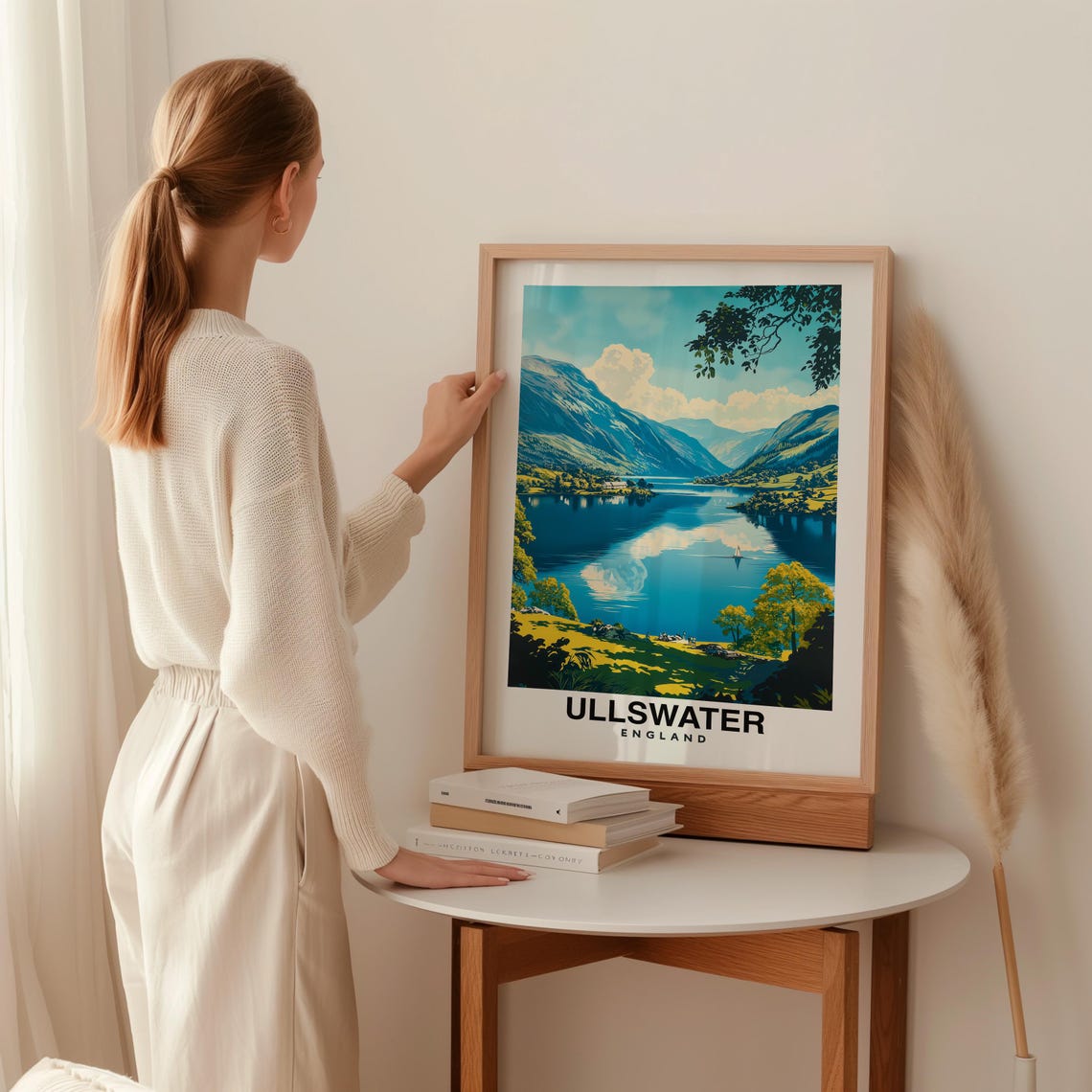 Ullswater Print Travel Poster English Art Scenic Lake Mountain Views Outdoor Adventure Lake District Tranquil Beauty Nature Escape - Image 2