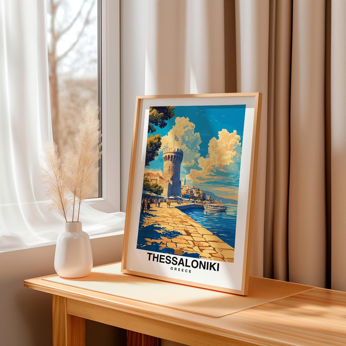 Thessaloniki Print Greece Poster Travel Wall Art Cityscape Print Europe Poster Coastal Art Historic Decor Travel Poster - Image 3