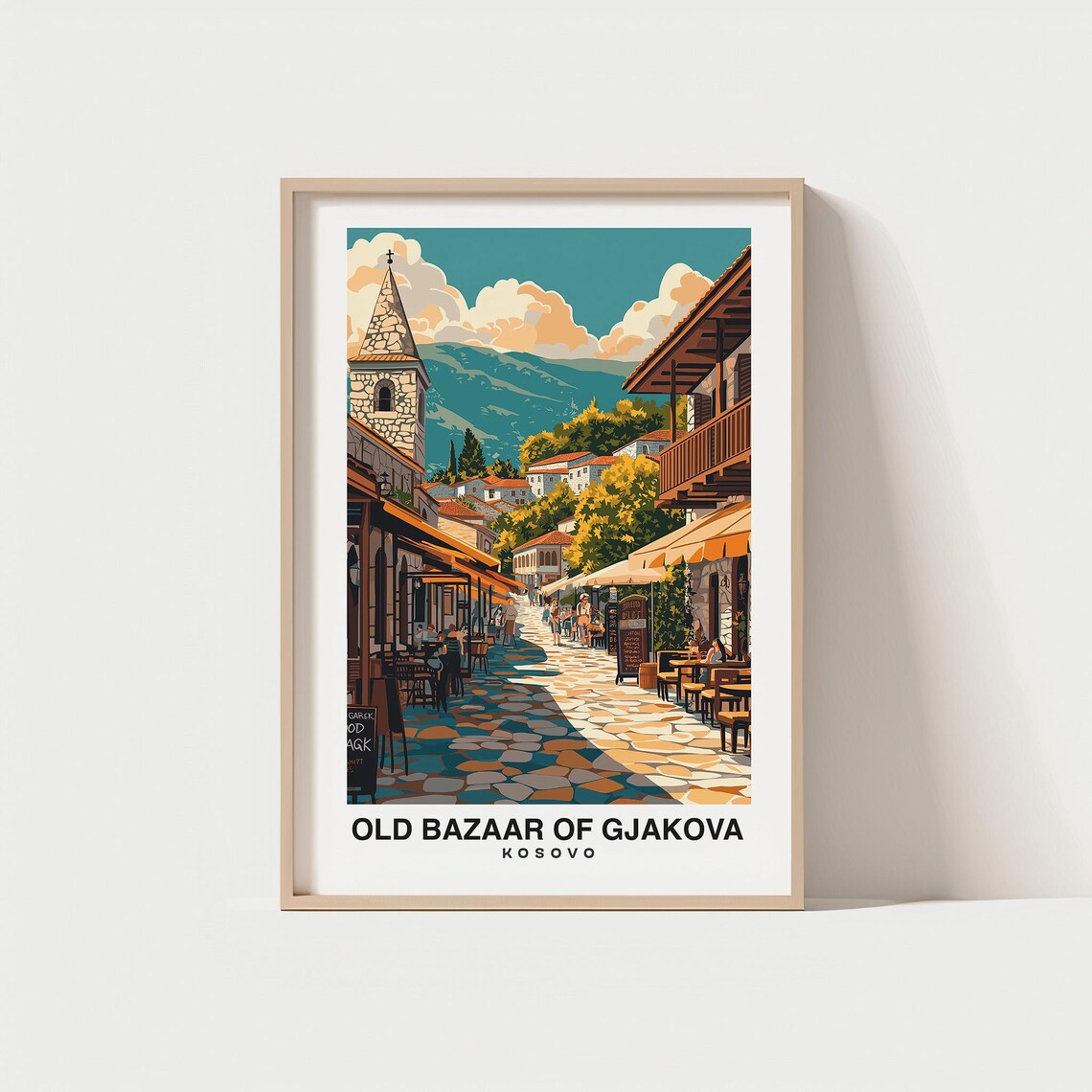 Old Bazaar Of Gjakova, Kosovo City Travel Poster