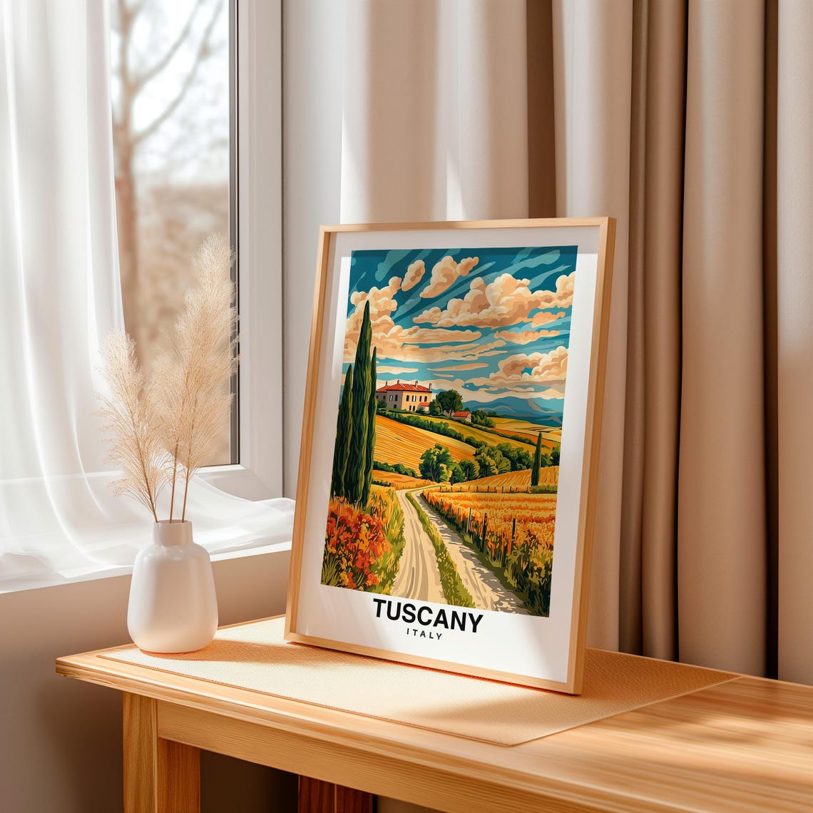 Tuscany Print Italy Poster Travel Wall Art Landscape Print Europe Poster Scenic Art Countryside Decor Vineyard Print Travel Poster - Image 3