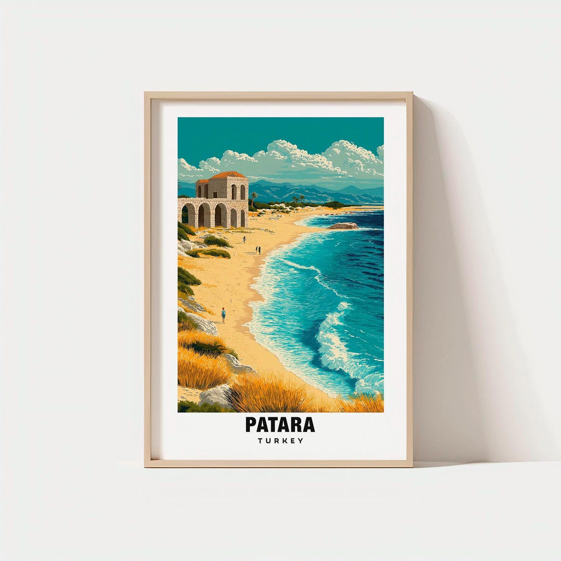 Patara Turkey Ancient Ruins Long Sandy Beach Turquoise Sea Poster