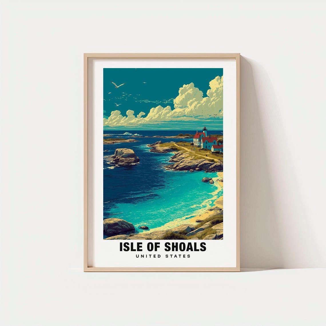 Isles Of Shoals Print Usa Poster Travel Art Coastal Scene Island Views Seaside Escape Scenic Landscape Maritime Charm New England