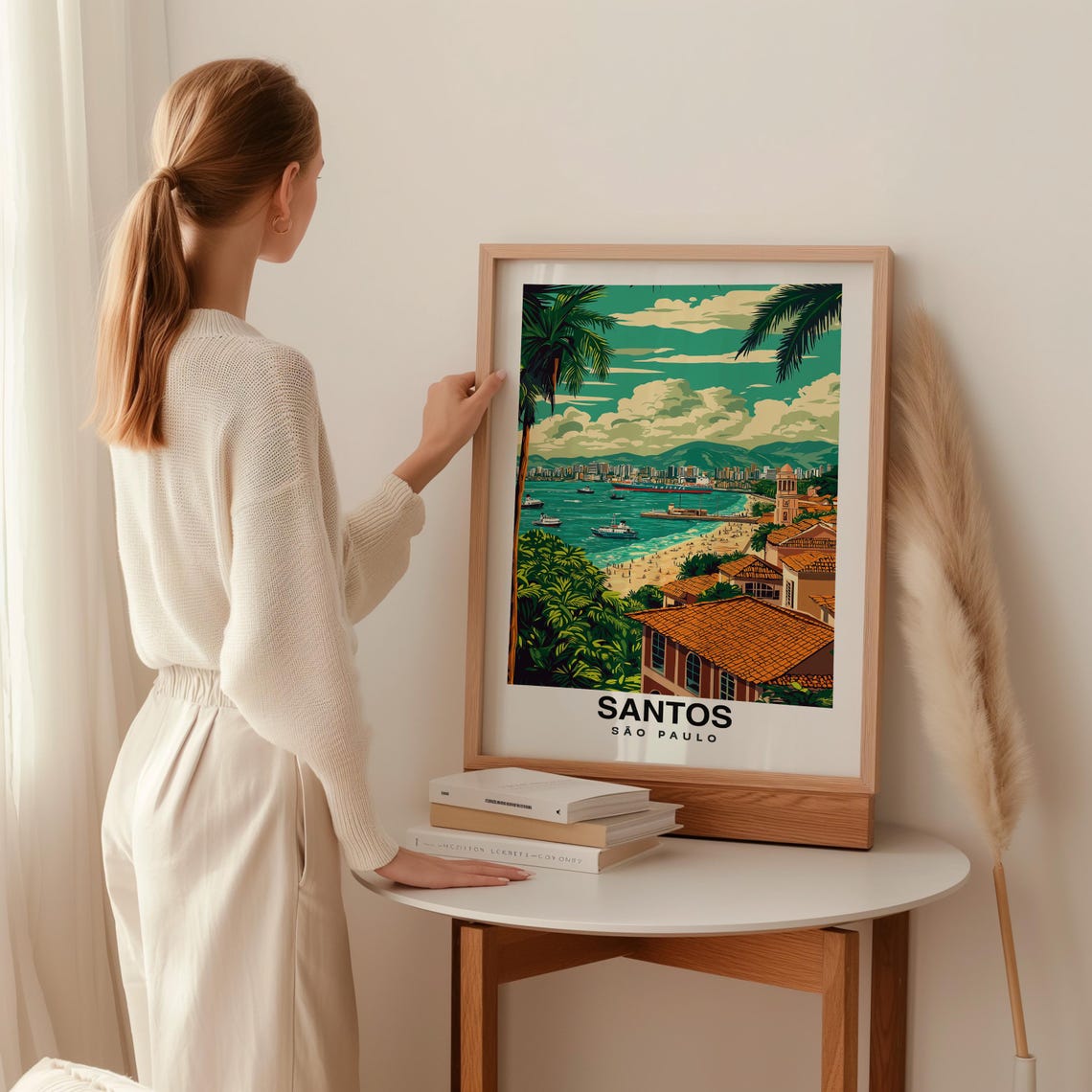 Santos Travel Print Sao Paolo Brazil Travel Gift City Poster Wedding Gift Birthday Present Brazil Culture - Image 2