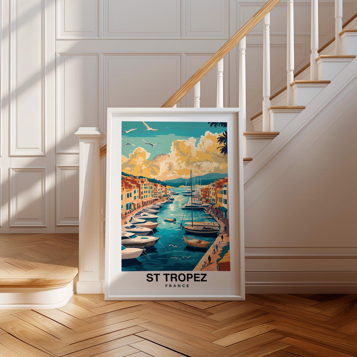St Tropez Print France Poster Travel Wall Art Coastal Print Scenic Art Beach Decor Ocean View French Riviera Travel Poster