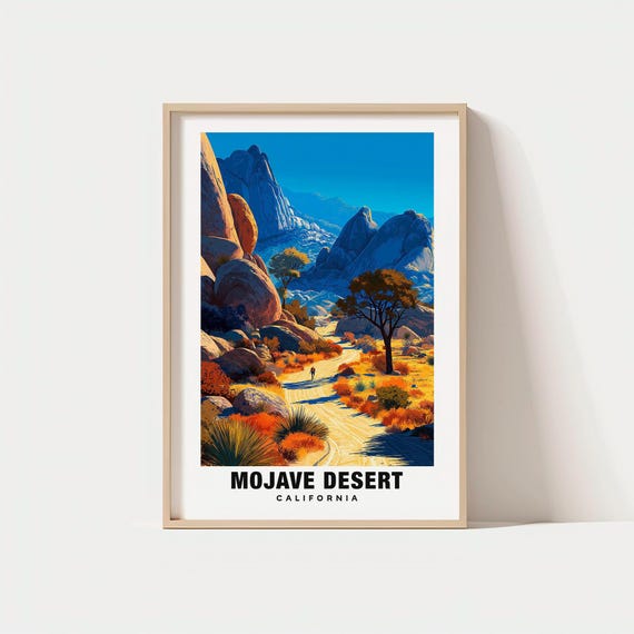 Mojave Desert Print Poster Views Art Charm Beauty Historic Scenic