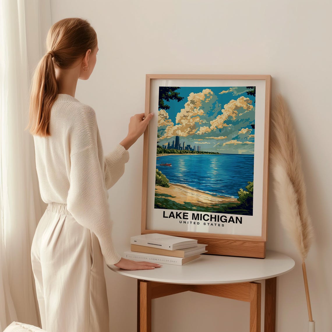 Lake Michigan Travel Print United States Travel Poster Lake Michigan Travel Gift City Poster Birthday Gift - Image 2