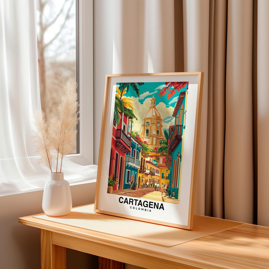 Cartagena City Print Cartagena Travel Poster Colombia Travel Gift Cartagena Colombia Poster Cartagena Gift Colombia - Image 3