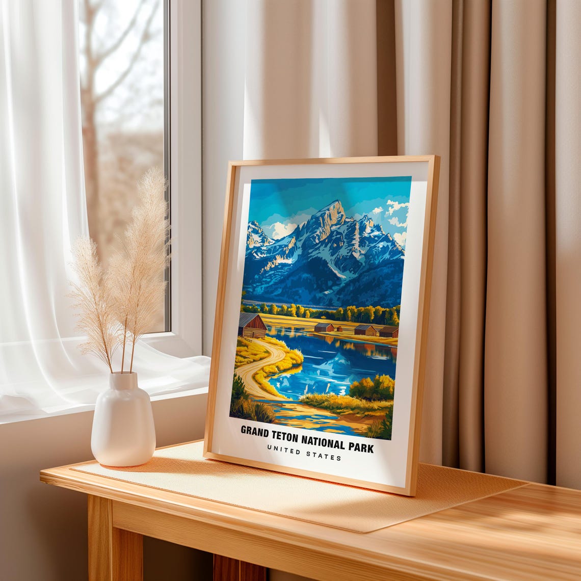 Grand Teton Print Wyoming Poster Grand Teton Views Grand Teton Landmarks Grand Teton City Wyoming Charm Grand Teton Beauty Wyoming - Image 3