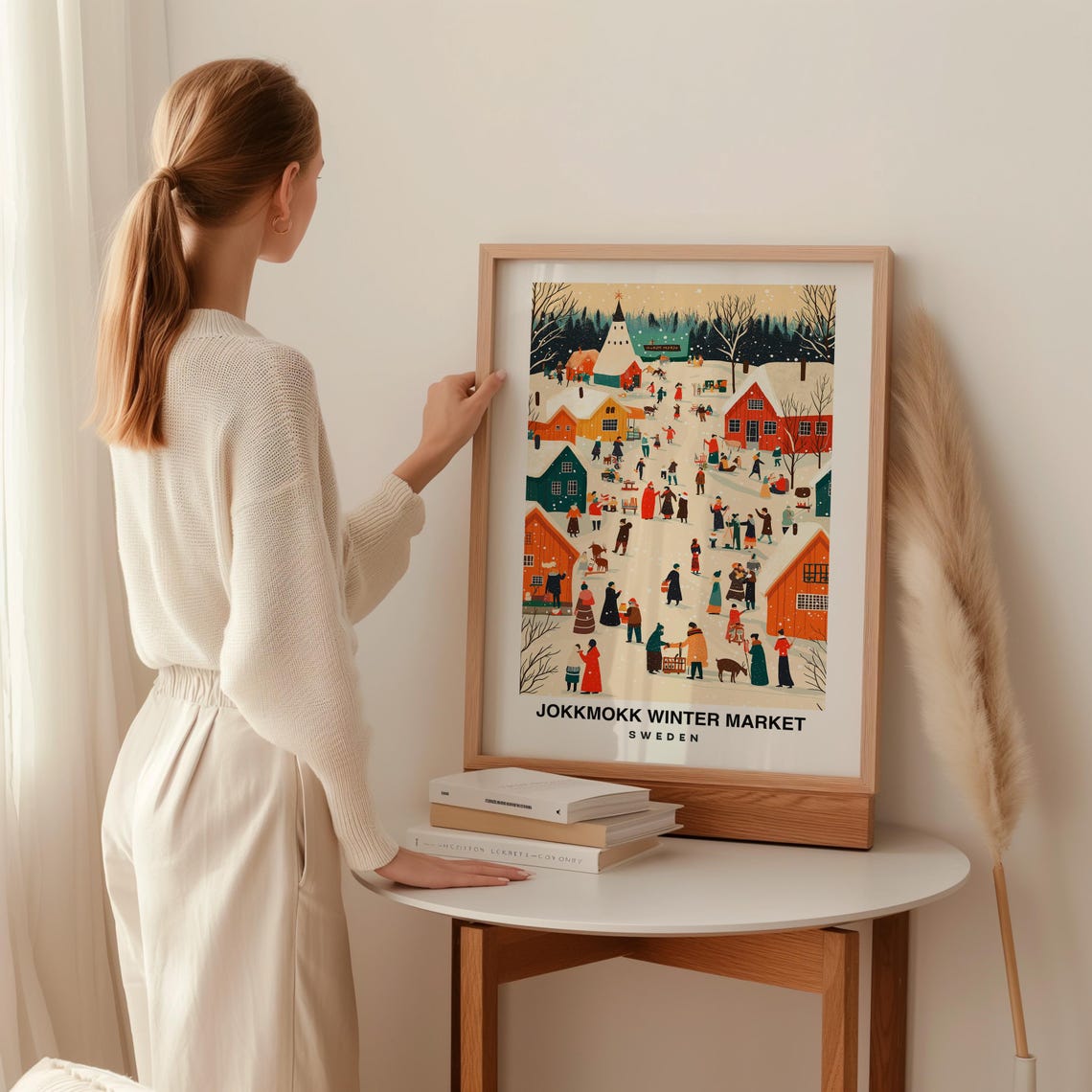 Jokkmokk Winter Market Travel Print Wall Art Jokkmokk Sweden City Print Jokkmokk Winter Market Travel Gift Wall Art - Image 2