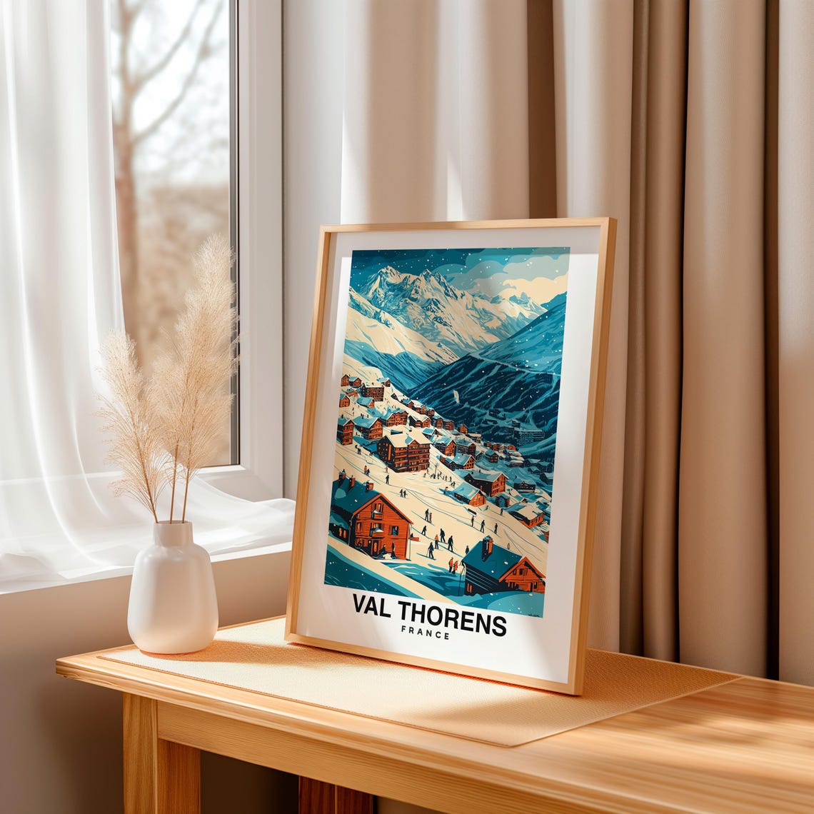 Val Thorens Travel Print Val Thorens Ski Poster France Ski Poster Val Thorens Ski Resort Print French Culture Europe - Image 3