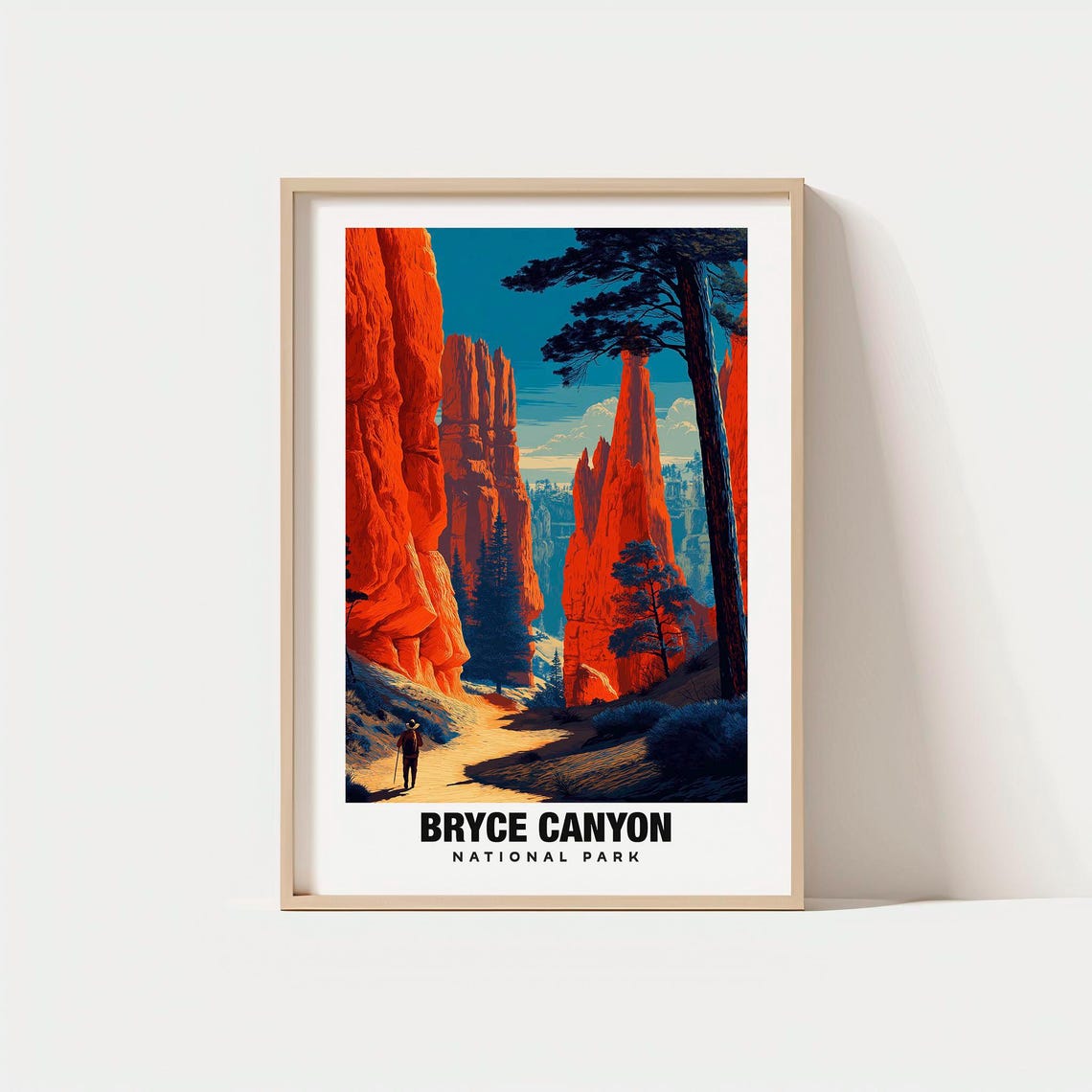 Bryce Canyon National Park Utah Red Hoodoos Hiking Travel Poster