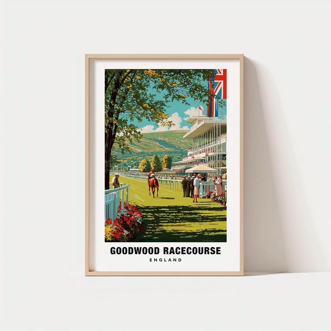 Goodwood Racecourse Historic English Horse Racing Day Travel Poster