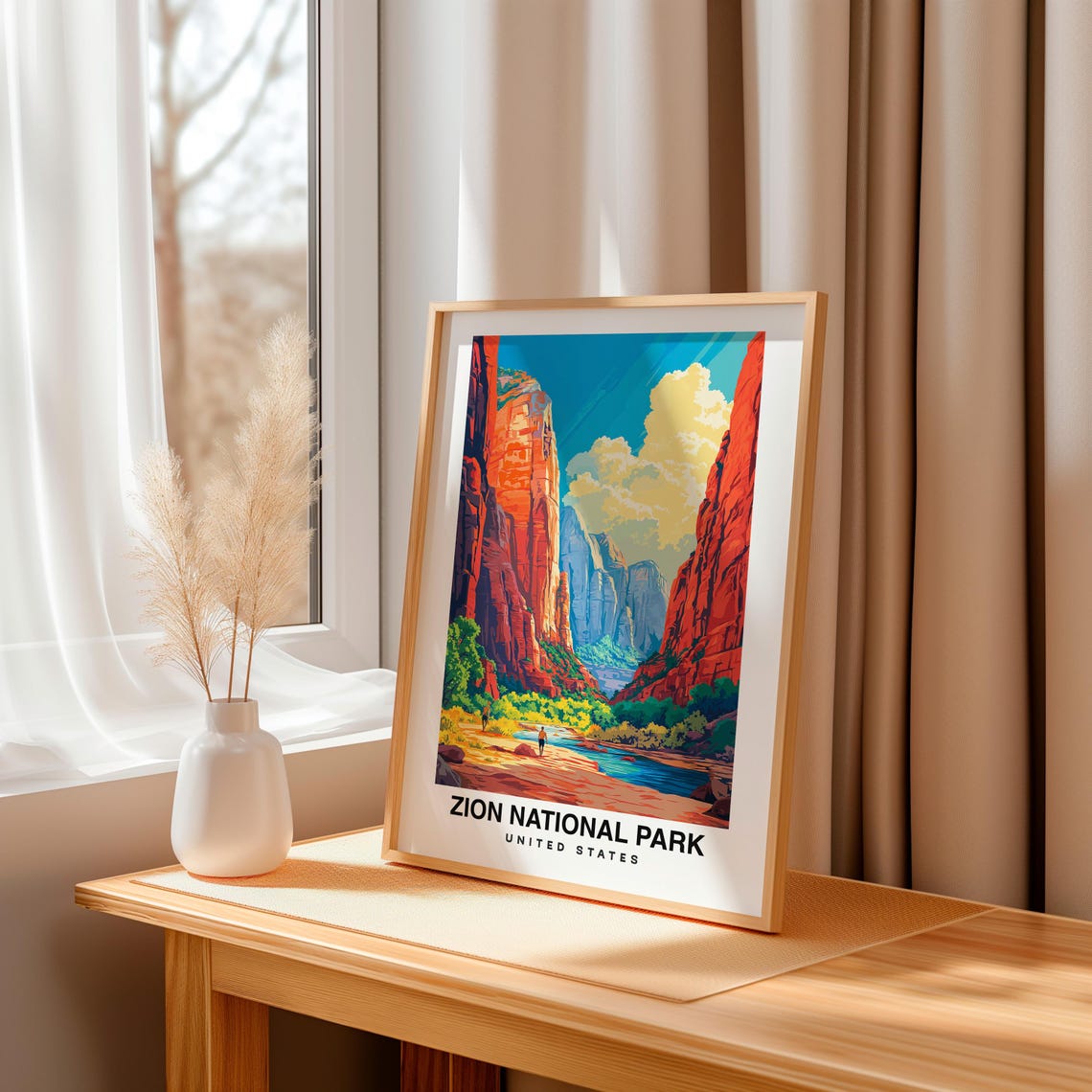 Zion National Park Travel Poster Utah Travel Print Wall Art Utah Print Utah Travel Utah Park Zion National Park Art - Image 3