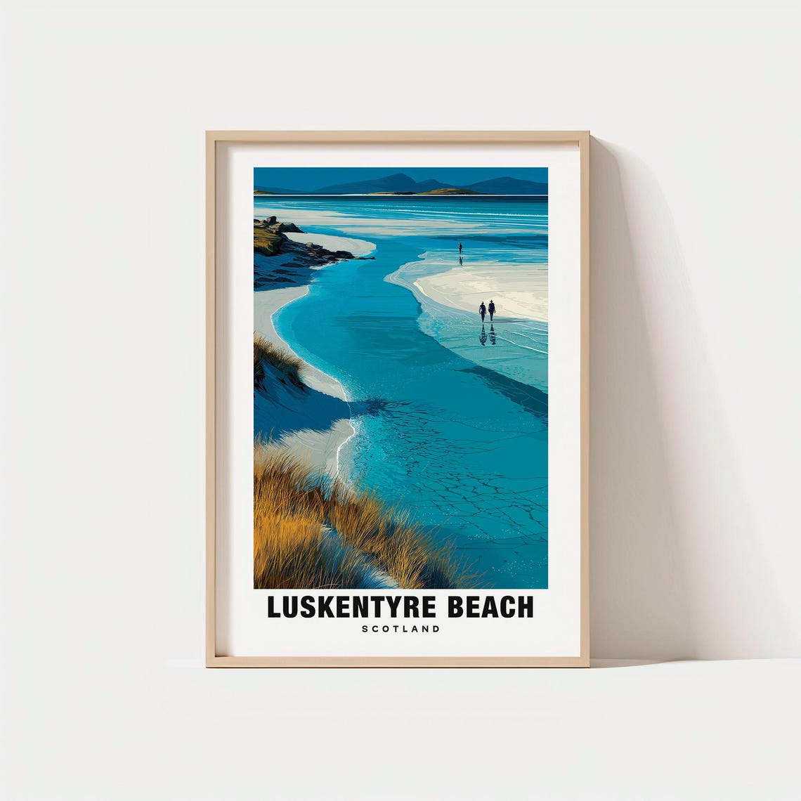Luskentyre Beach Scotland Turquoise Sands Coastal Travel Poster
