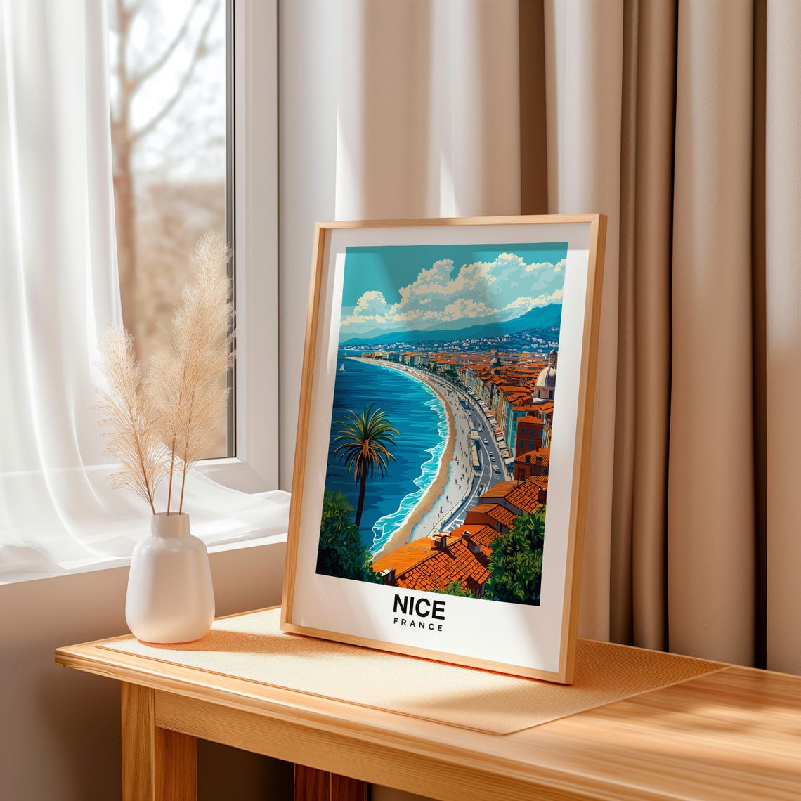 Nice Print France Poster Nice Views Nice Art France Charm Nice Beauty Coastal Heritage Scenic Landscape Riviera Culture France Art - Image 3