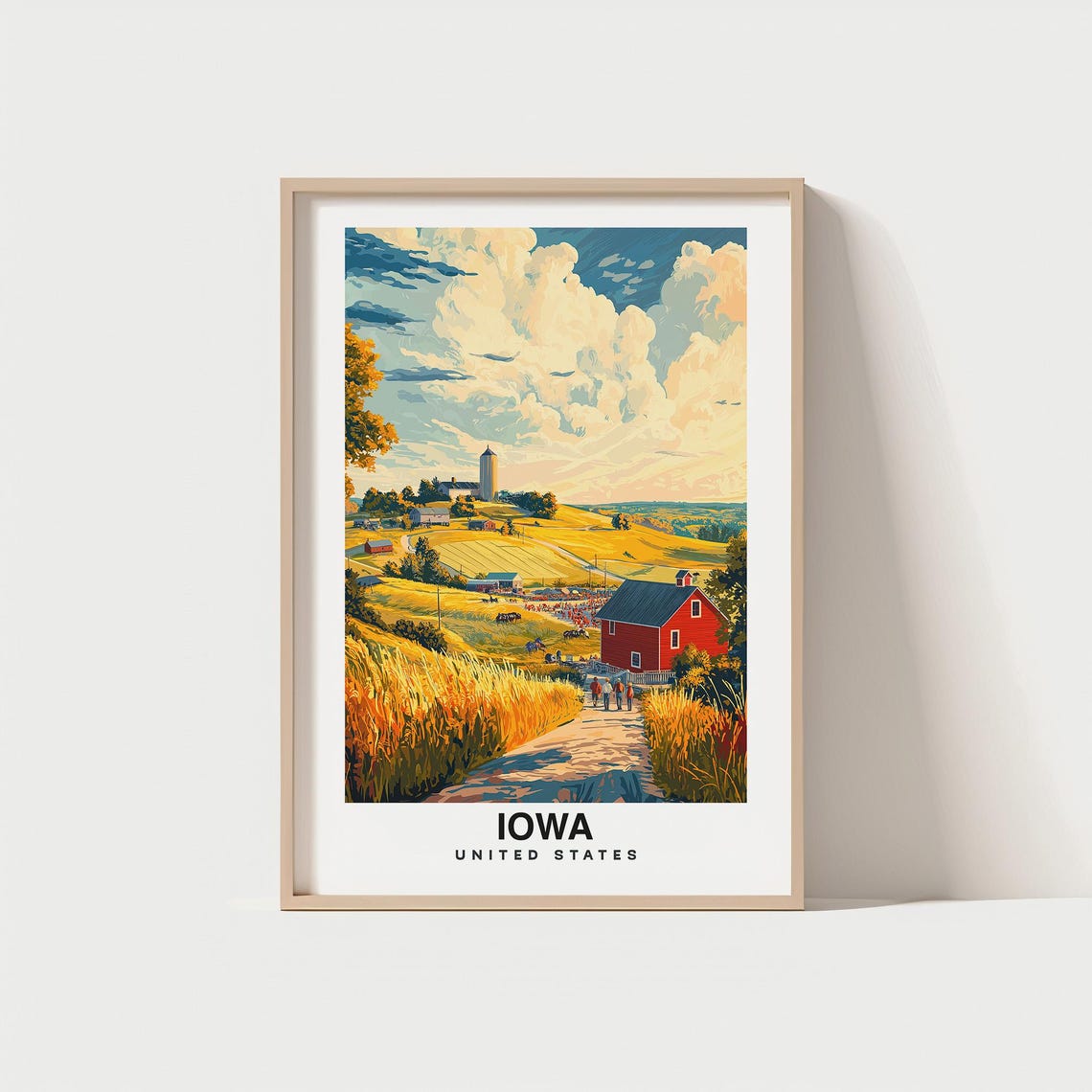 Iowa Travel Print Wall Art Iowa United States City Print Iowa Travel Gift Iowa City Poster Travel Gift Wedding Gift