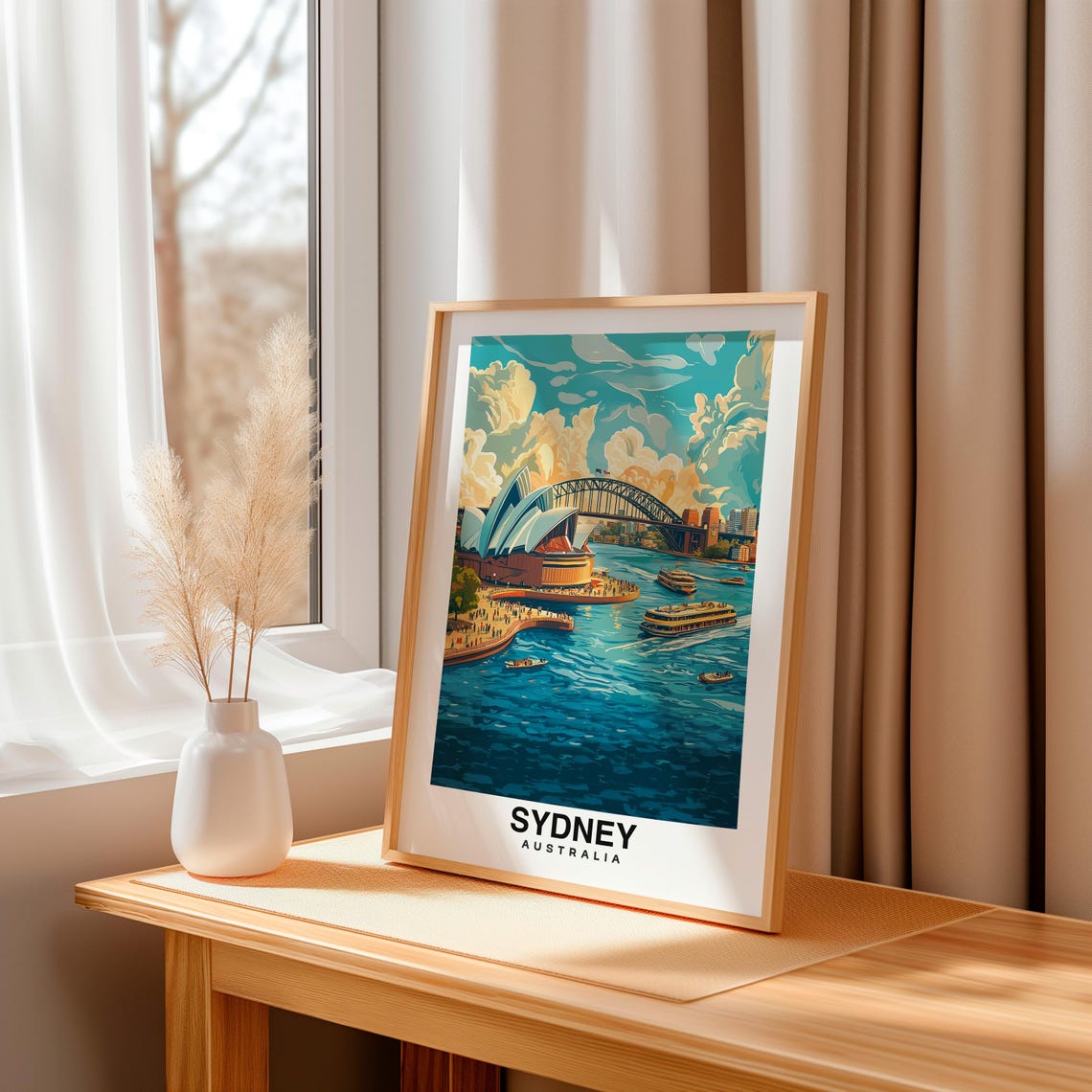 Sydney Print Australia Poster Travel Wall Art Cityscape Print Scenic Art Landmark Decor Coastal Print Urban Poster Travel Poster - Image 3