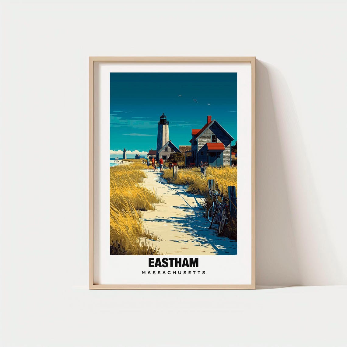 Eastham Massachusetts Cape Cod Lighthouse and Dune Beach Path Poster