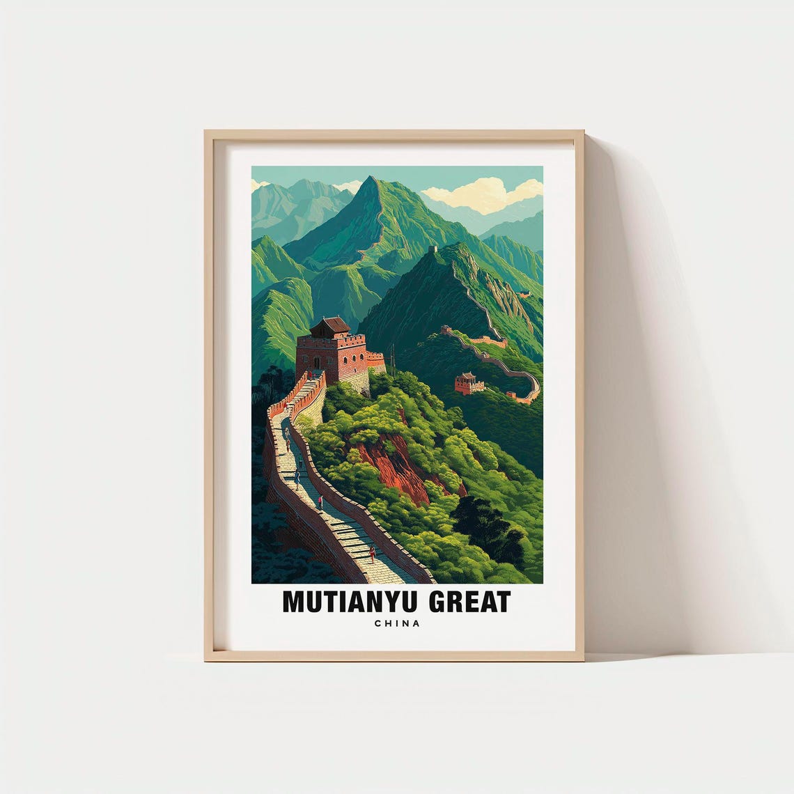 Mutianyu Great Wall of China Watchtower Mountain View Poster