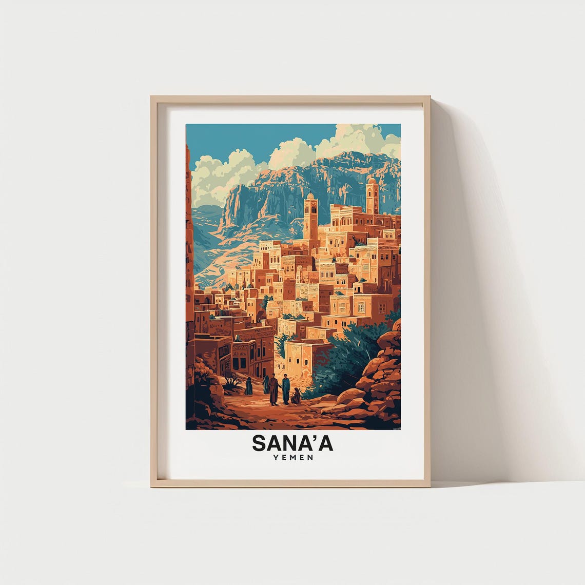 Sanaa City Print Sanaa Travel Poster Yemen Travel Gift Sanaa Yemen Poster Sanaa Gift Middle Eastern Culture Art