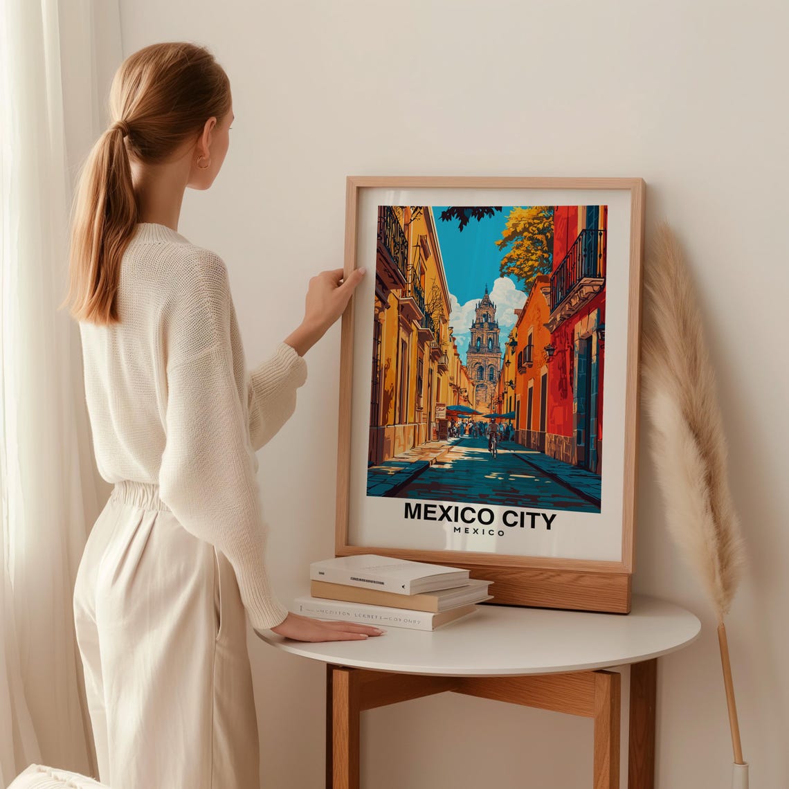 Mexico City Print Travel Poster Mexican Art Historic Landmarks Scenic Views Vibrant Culture Aztec Heritage Urban Charm Cultural Hub - Image 2