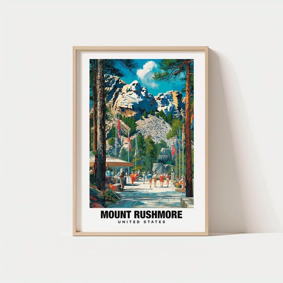 Mount Rushmore United States Presidents Sculpture Park Travel Poster