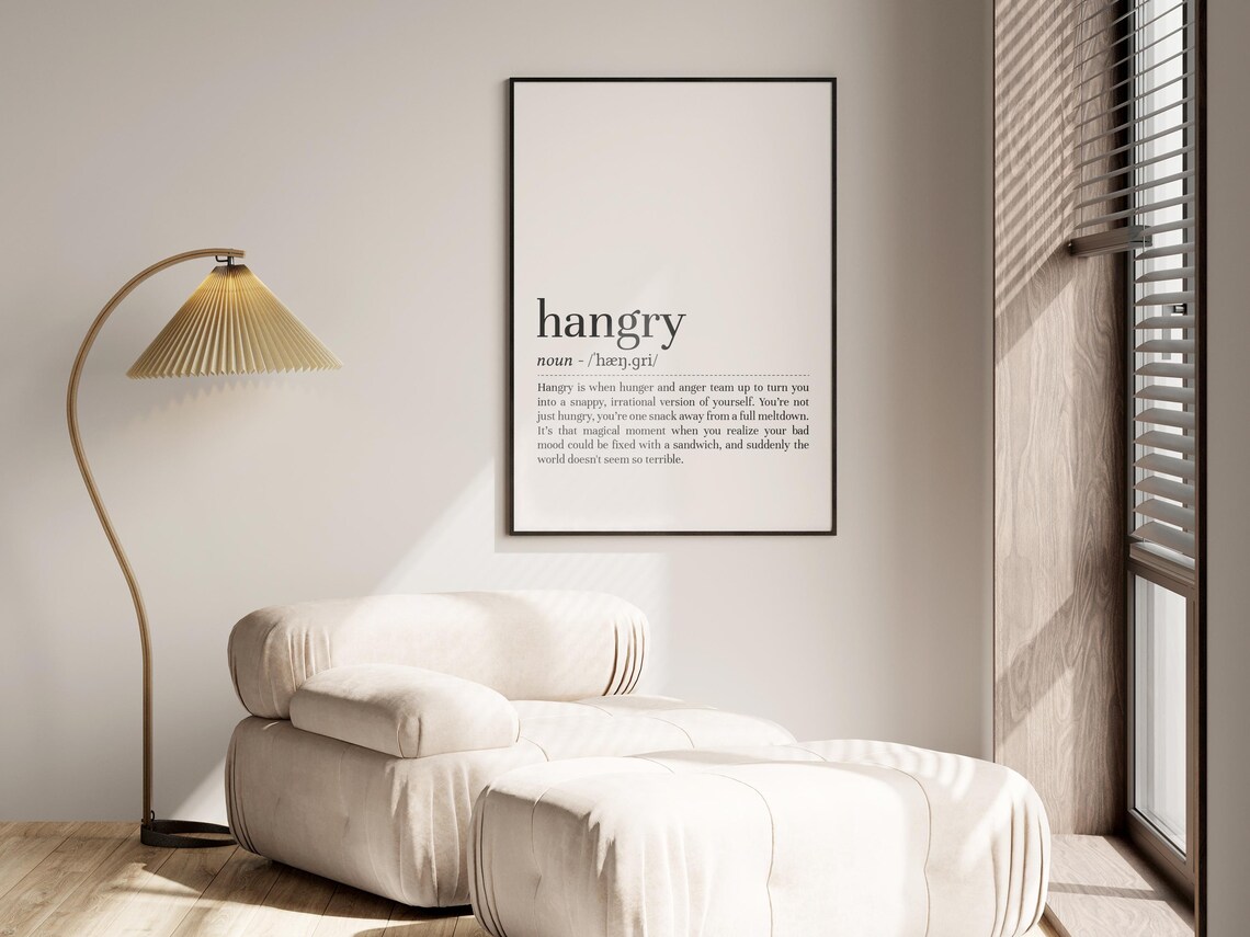 Hangry Word Definition Dictionary Art Funny Food Humor Poster - Image 2