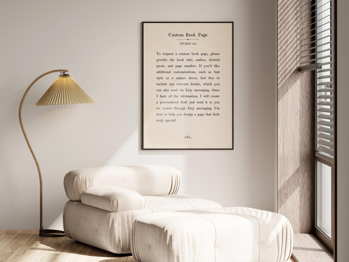 Custom Book Page Chapter Quote Vintage Style Poster - Image 3