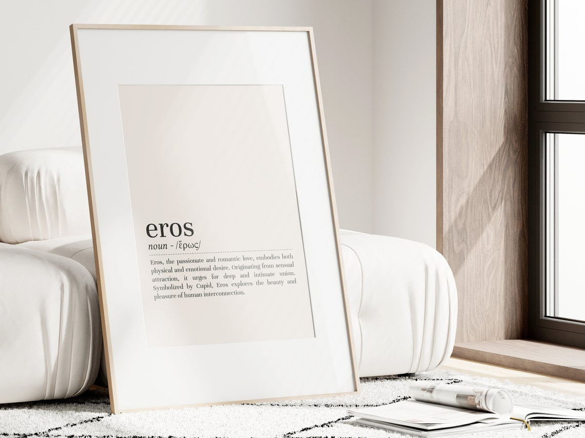 Eros Greek Word Definition Romantic Love Dictionary Art Poster - Image 3