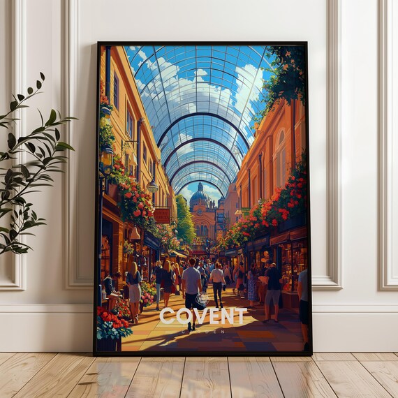 Covent Garden Travel Poster London Illustration England Home Decor