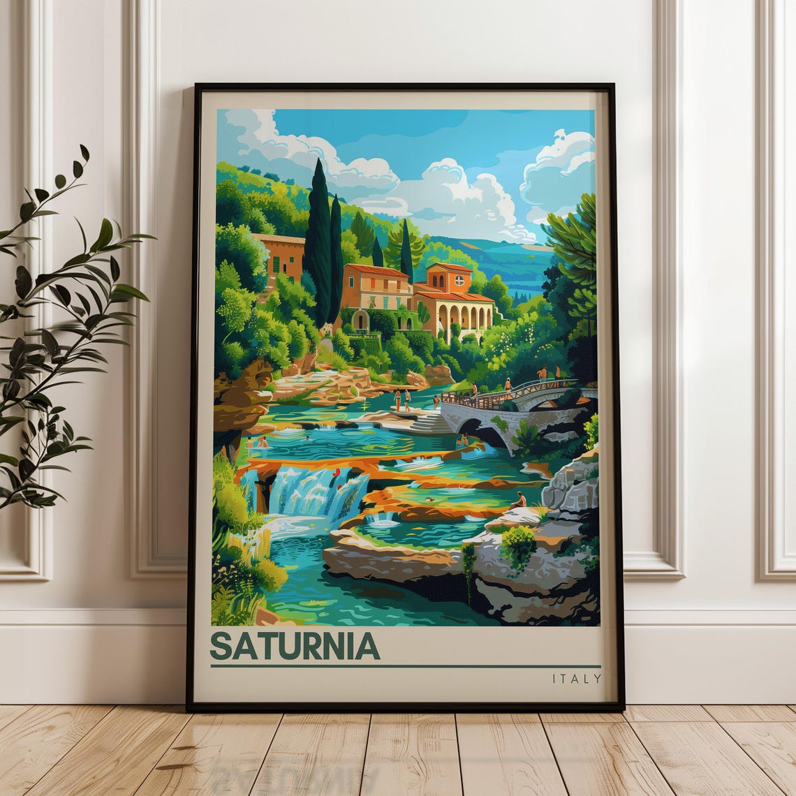 Saturnia Italy Thermal Springs Waterfall Baths Green Pools Poster