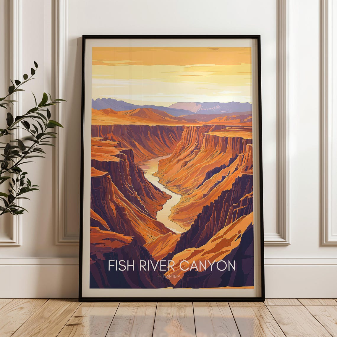 Fish River Canyon Namibia Sunset View Gorge Vista Travel Poster